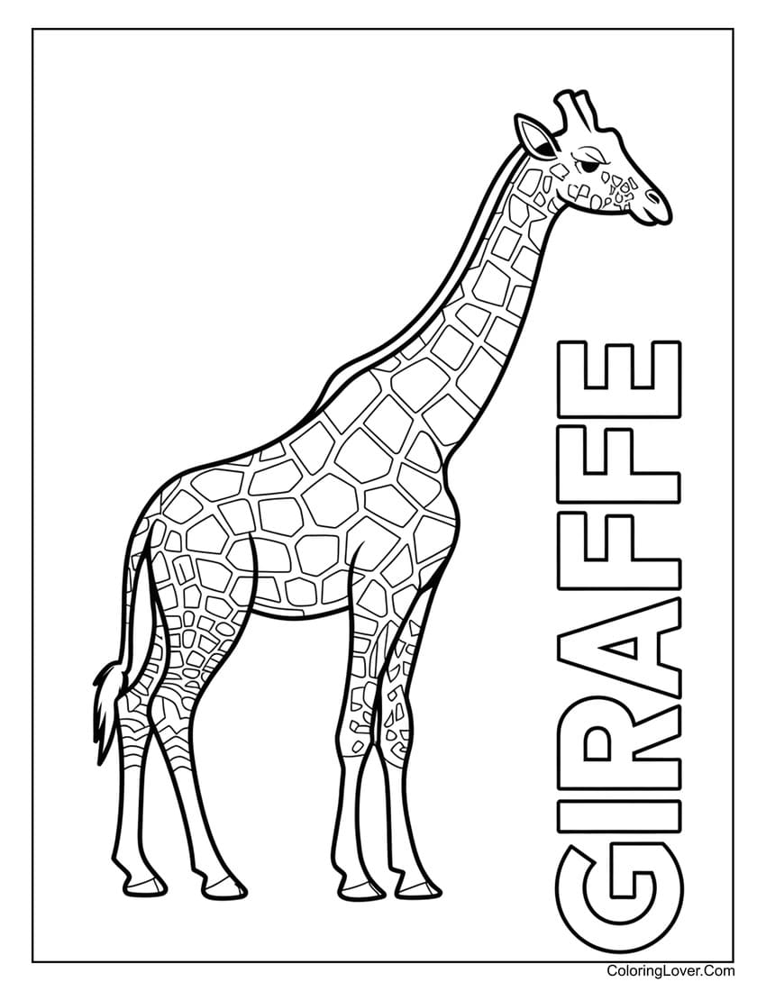 giraffe pictures to color