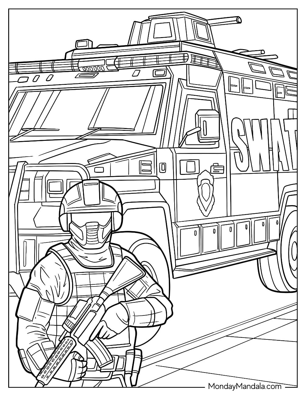 police car coloring page