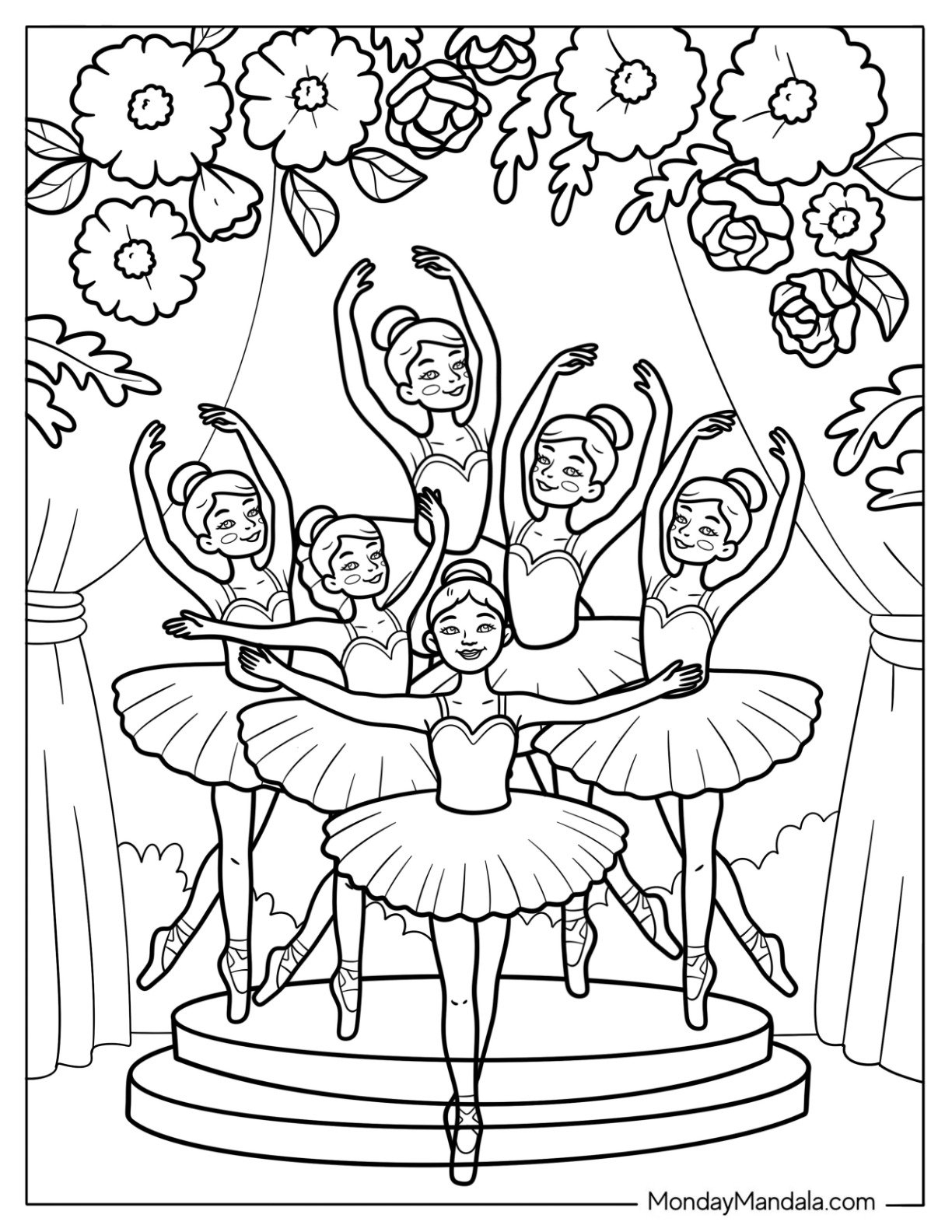 ballerina colouring in pages