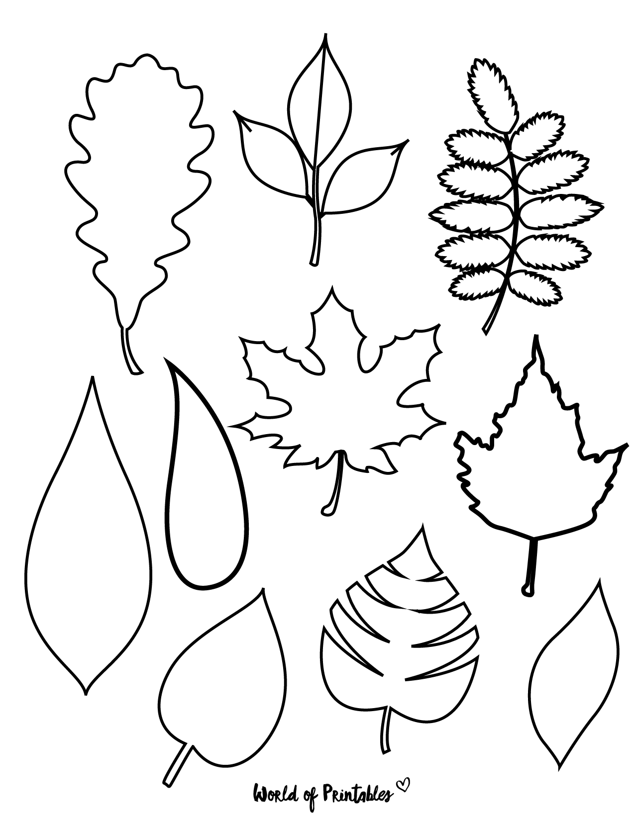 leaf template printable free