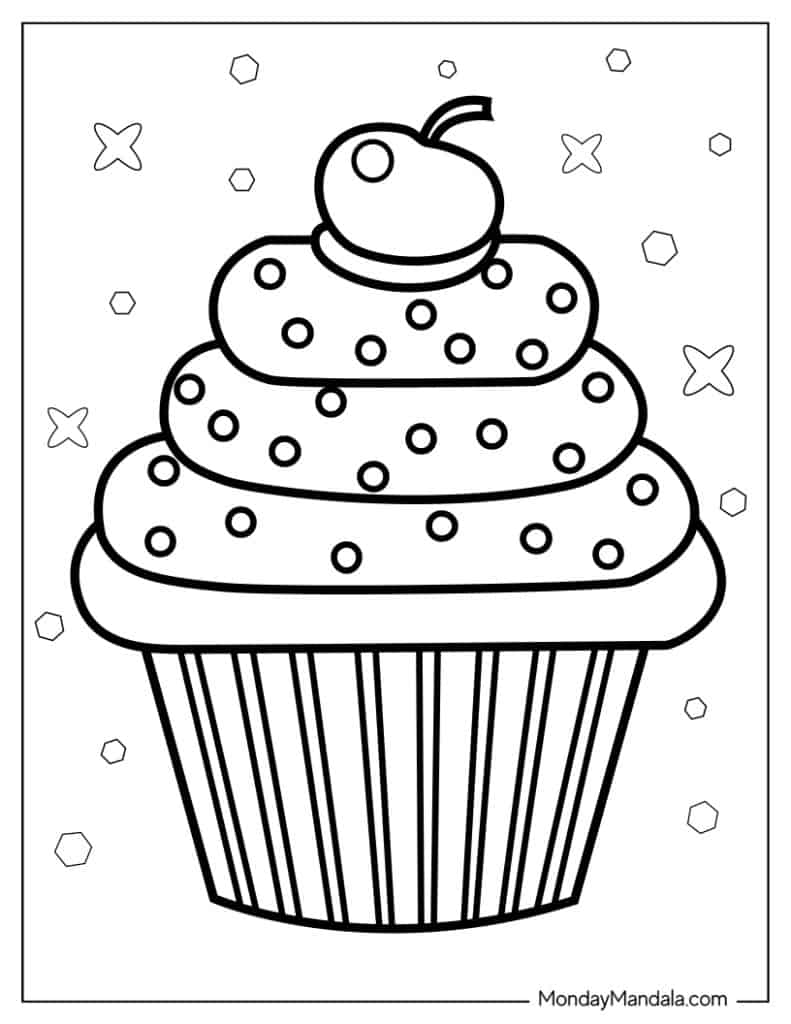 cupcake template to color