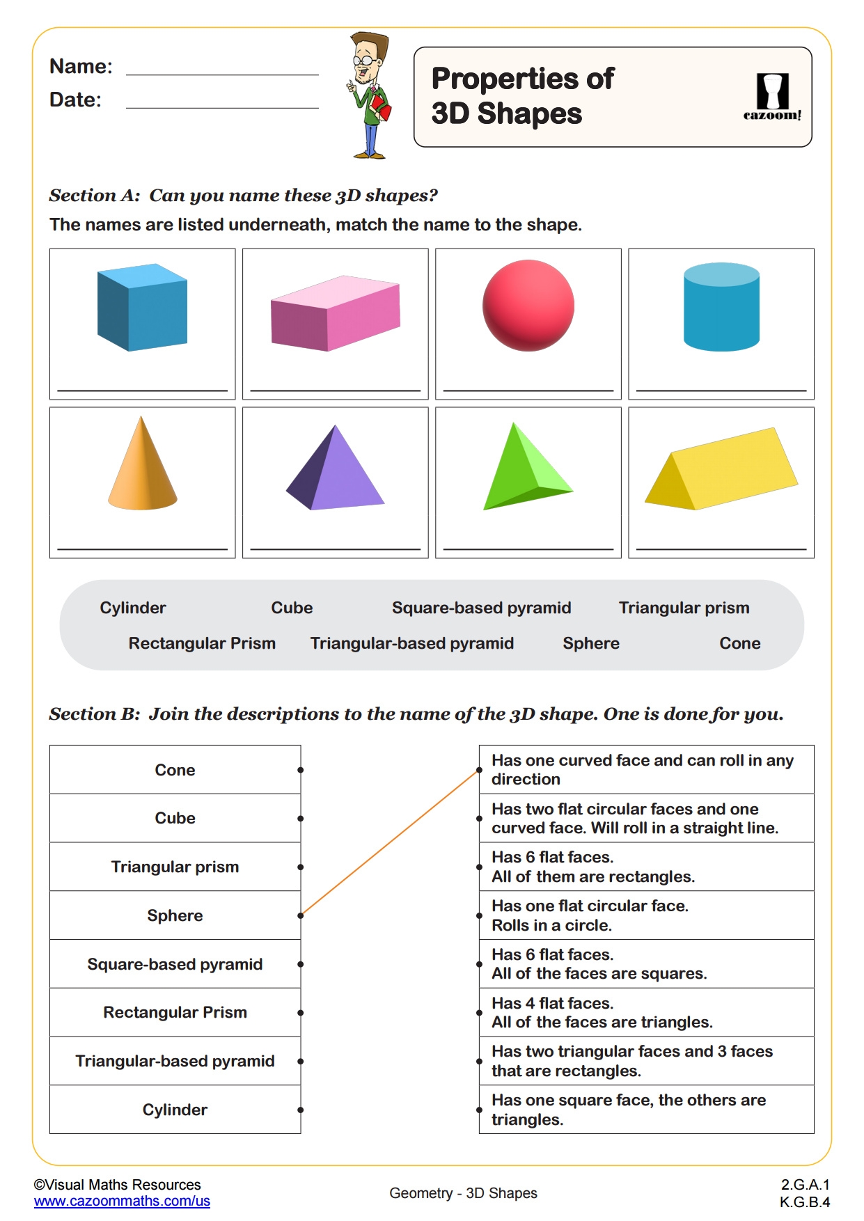 3D Shapes Worksheets With Answer Keys FREE 