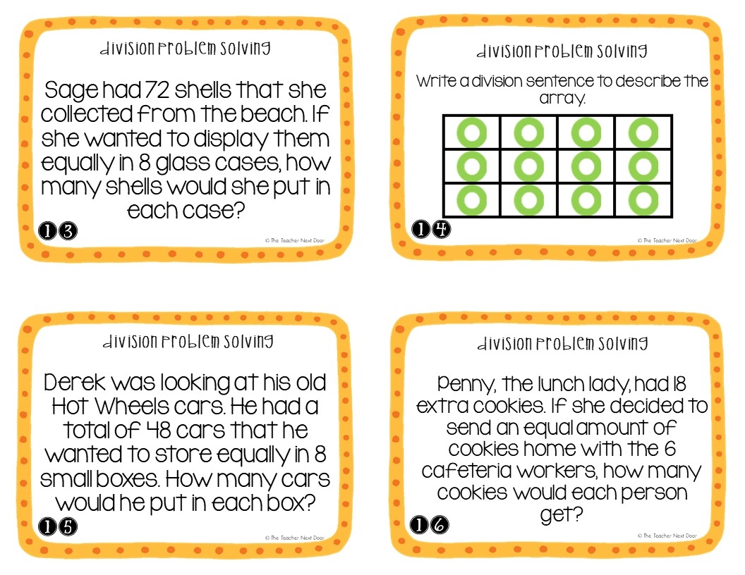 3rd Grade Division Problem Solving Task Cards Division Word Problems The Teacher Next Door 3rd Grade Division Problem Solving Task Cards Division Word Problems The Teacher Next Door