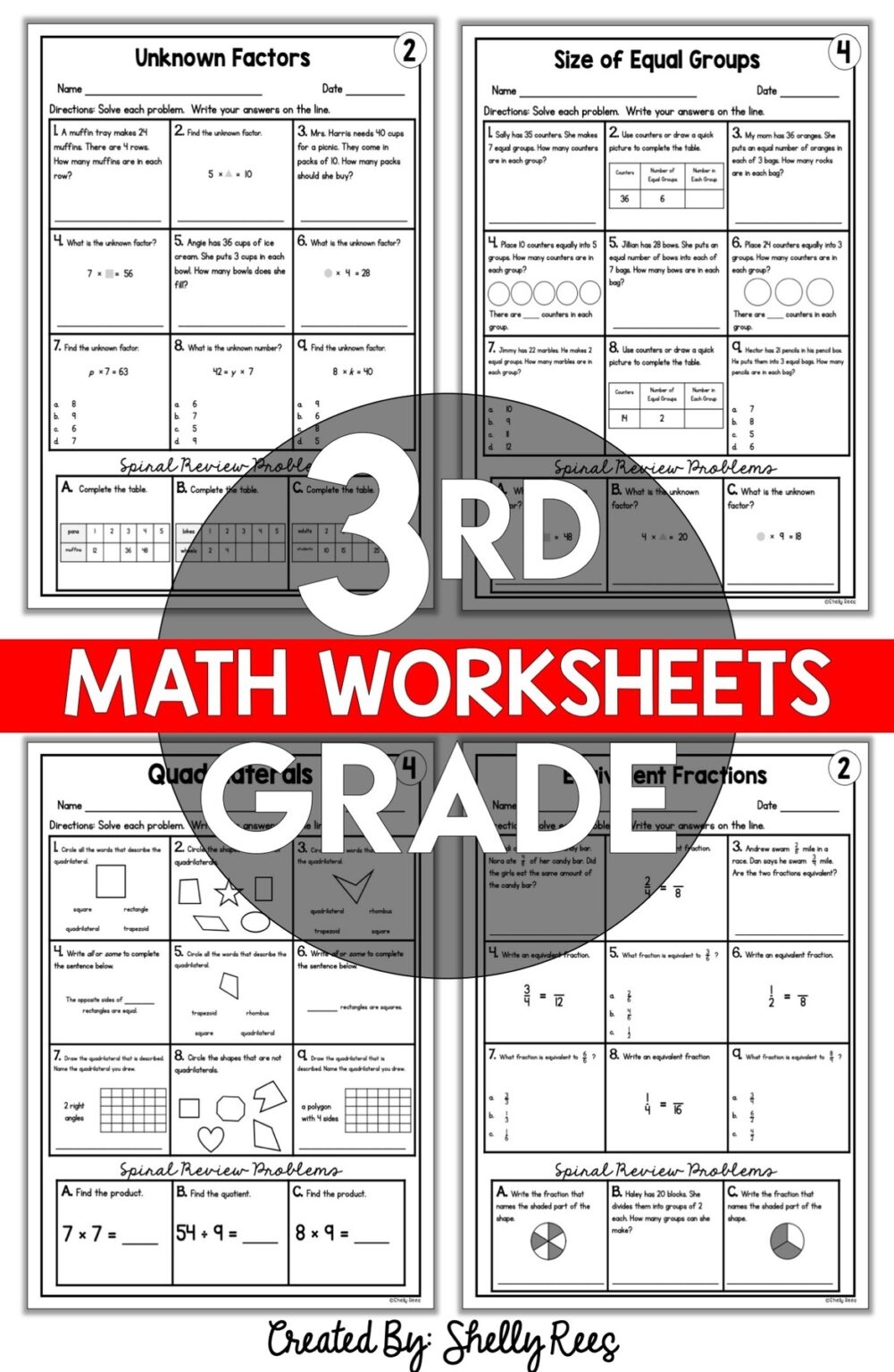 math worksheets for 3rd graders