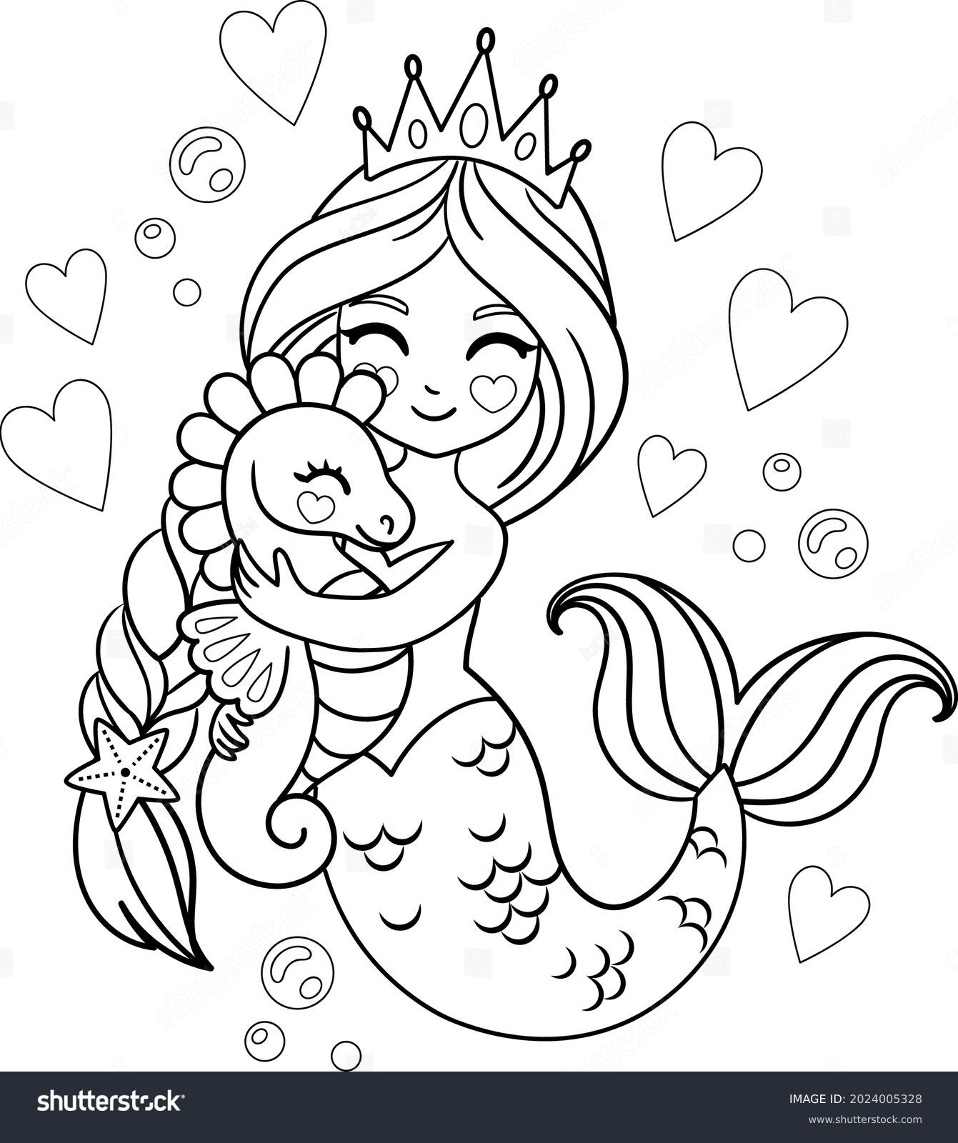 4 736 Coloring Pages Mermaid Stock Vectors And Vector Art Shutterstock