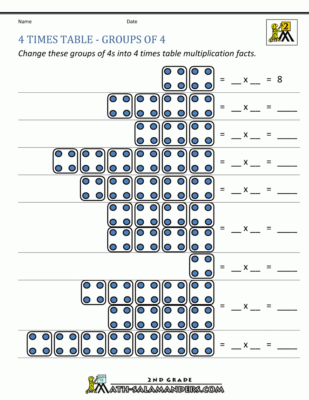 4 Times Table 4 Times Table
