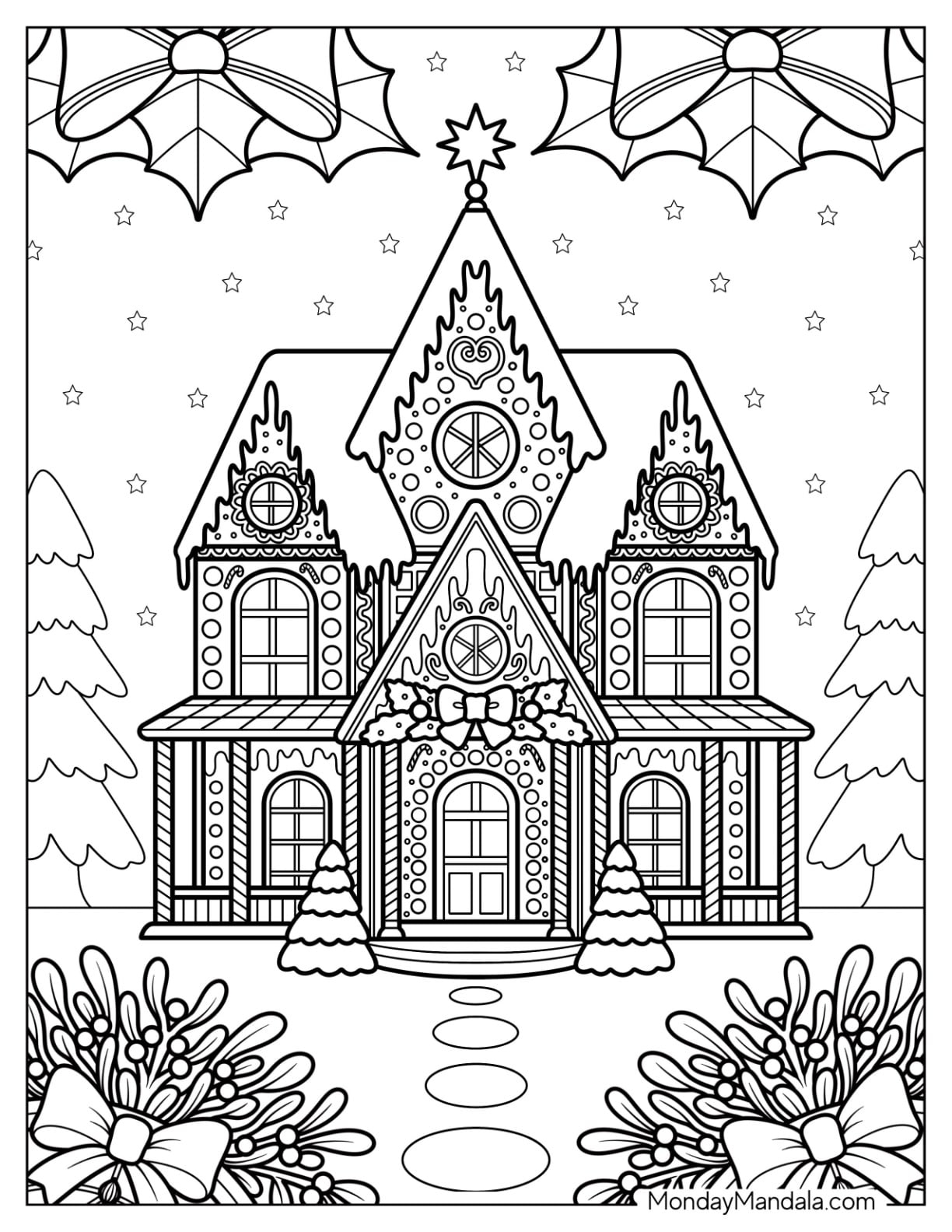 40 Gingerbread House Coloring Pages Free PDF Printables 