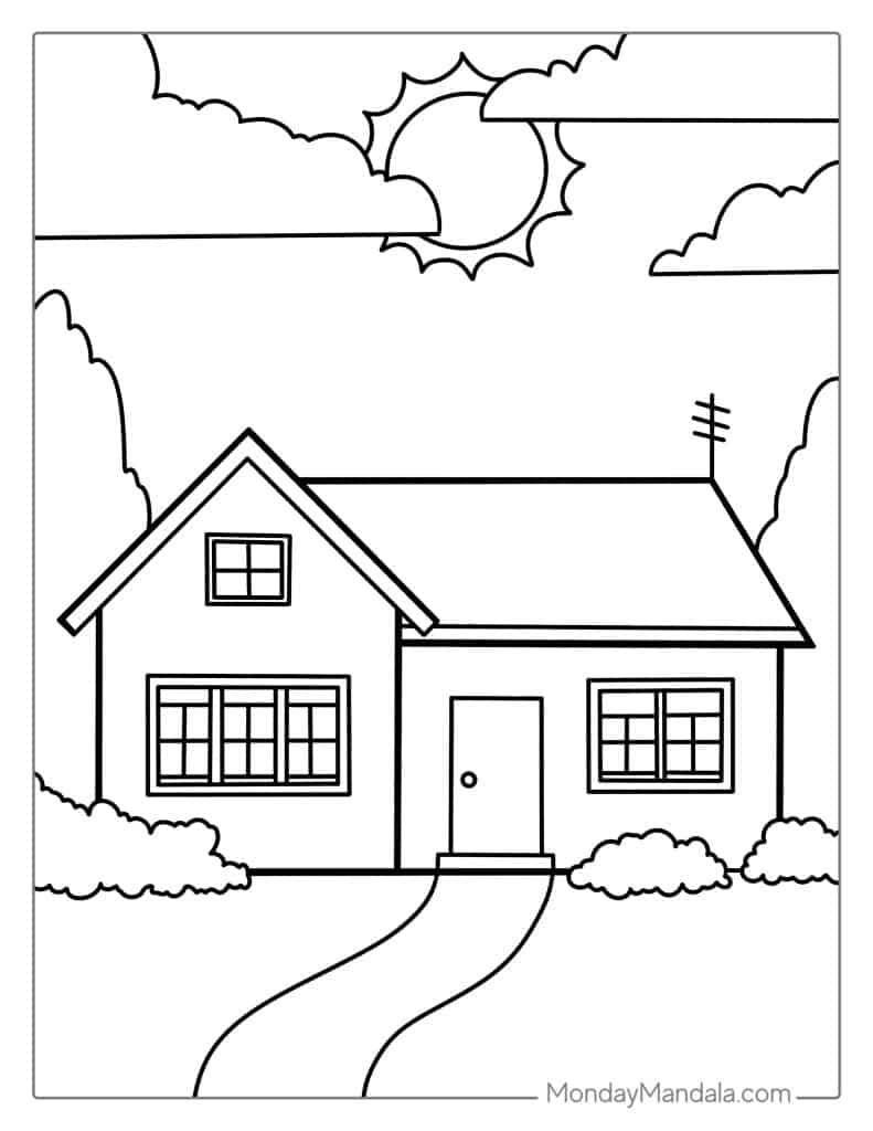 40 House Coloring Pages Free PDF Printables 40 House Coloring Pages Free PDF Printables