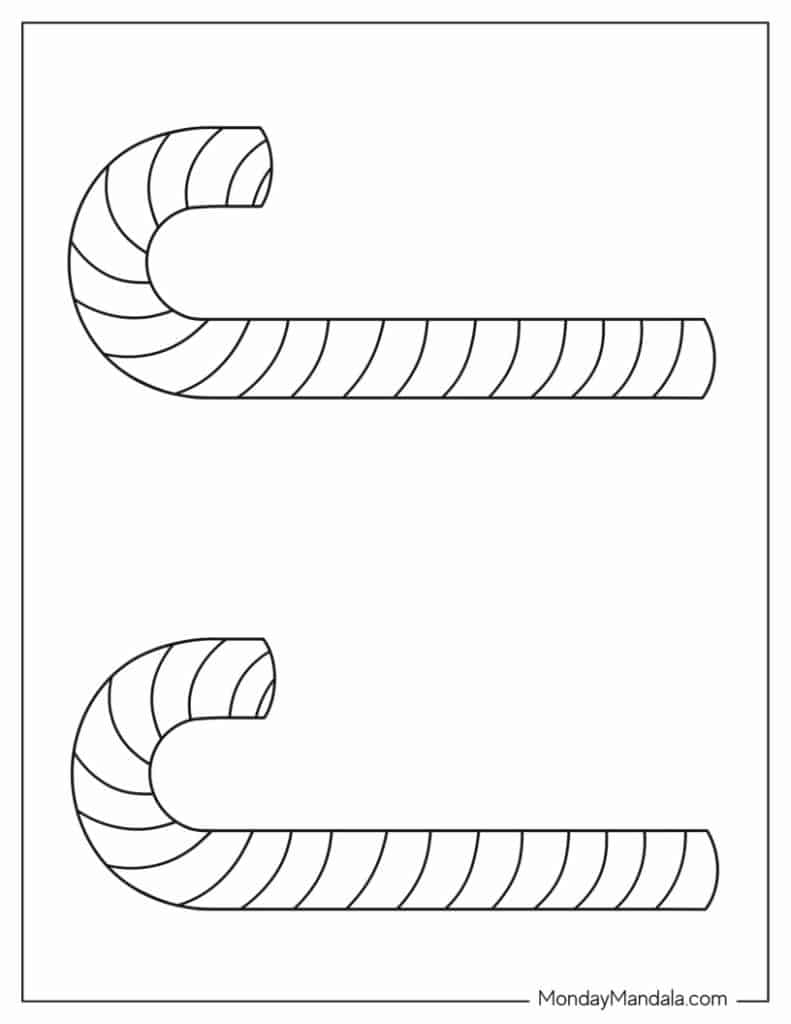 template of candy cane template of candy cane