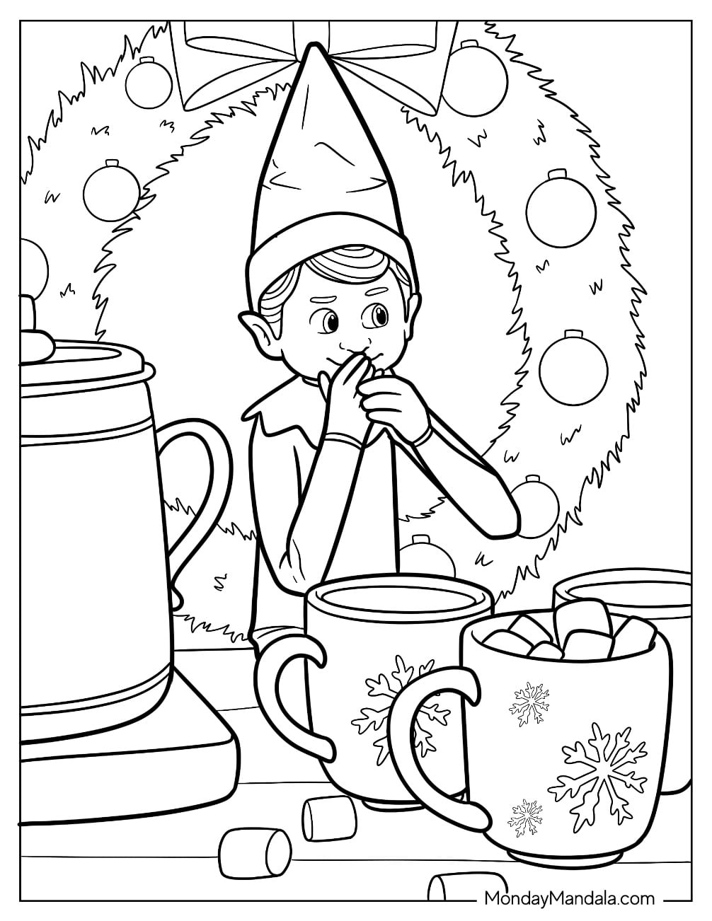 44 Elf On The Shelf Coloring Pages Free PDF Printables 