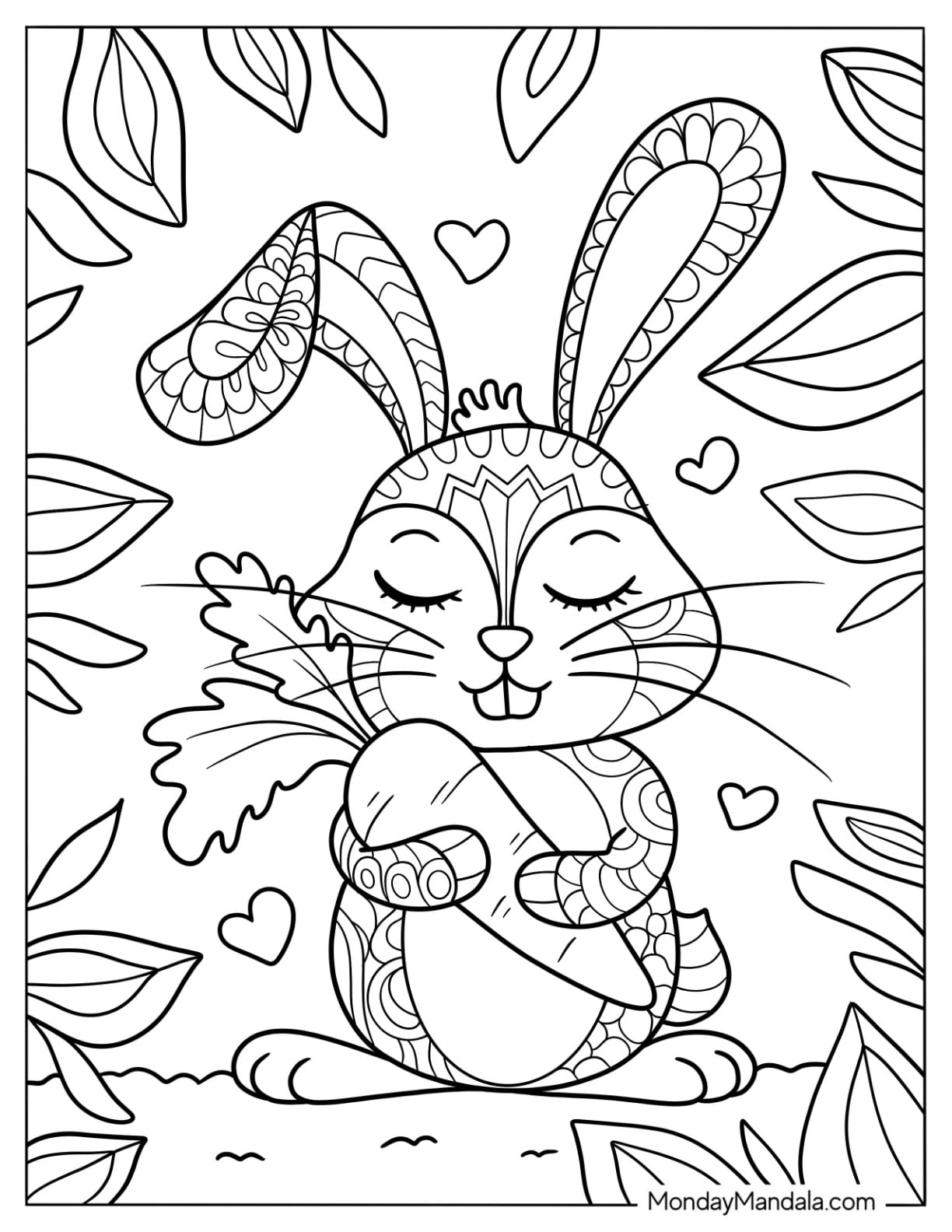 bunny printable coloring pages