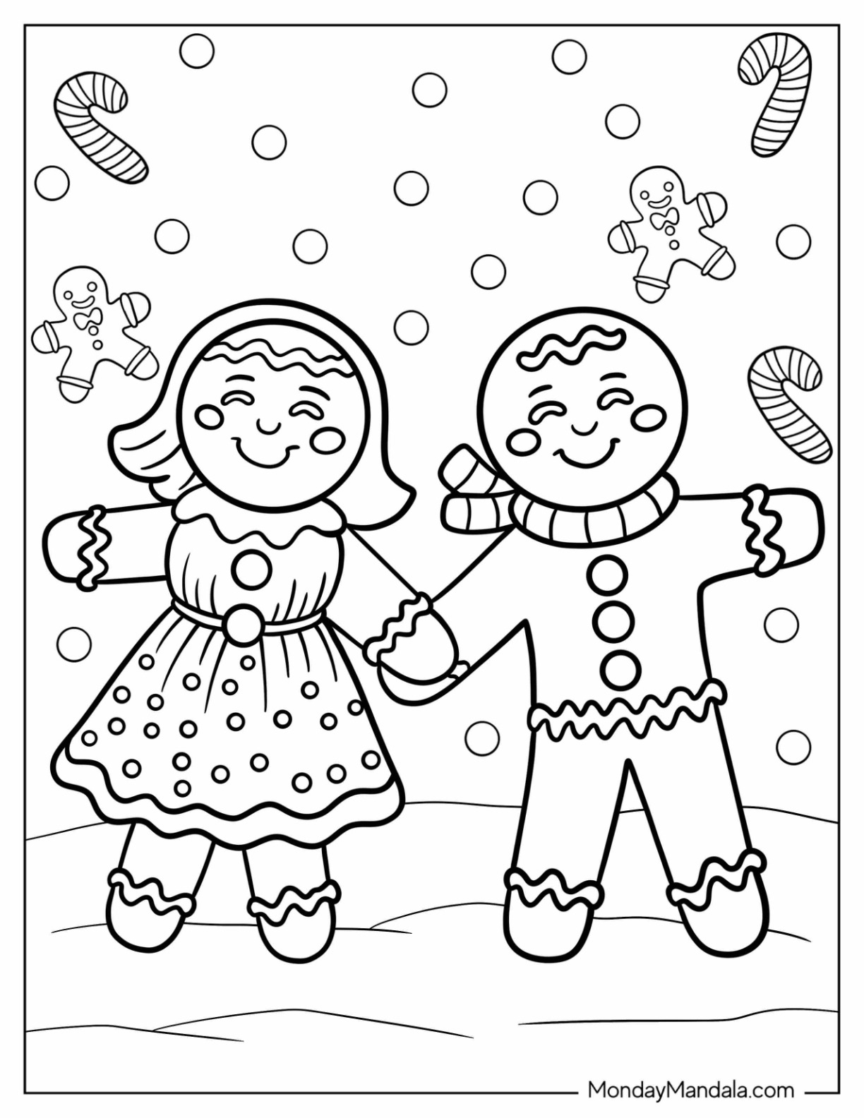 gingerbread people coloring pages
