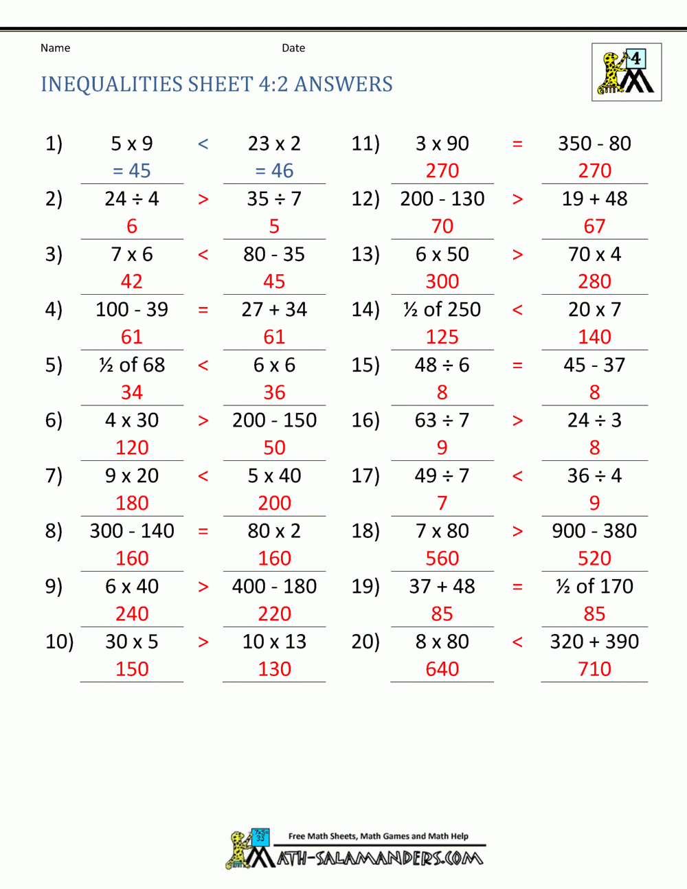 4th Grade Math Practice Multiples Factors And Inequalities 4th Grade Math Practice Multiples Factors And Inequalities