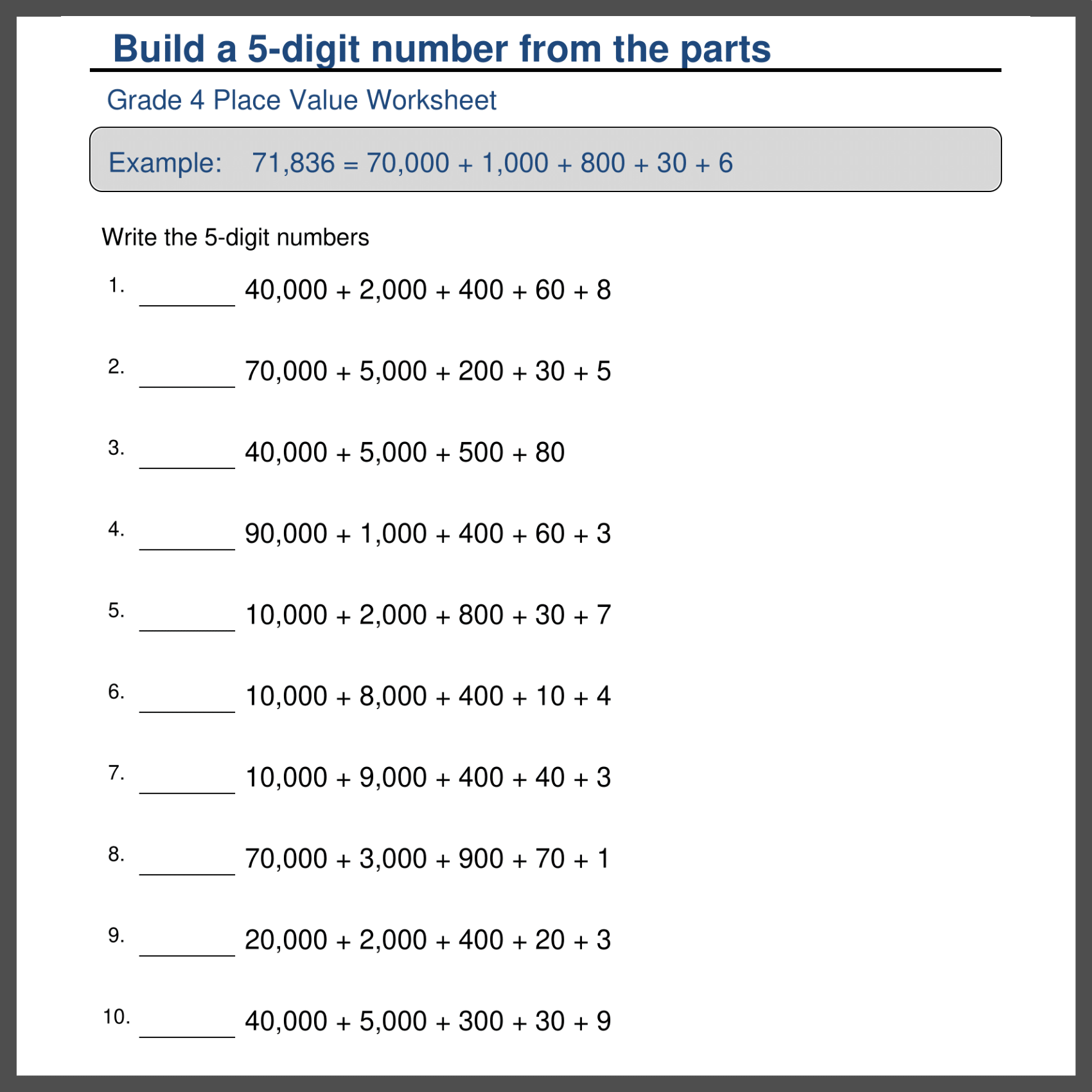 4th Grade Place Value Rounding Worksheets Made By Teachers