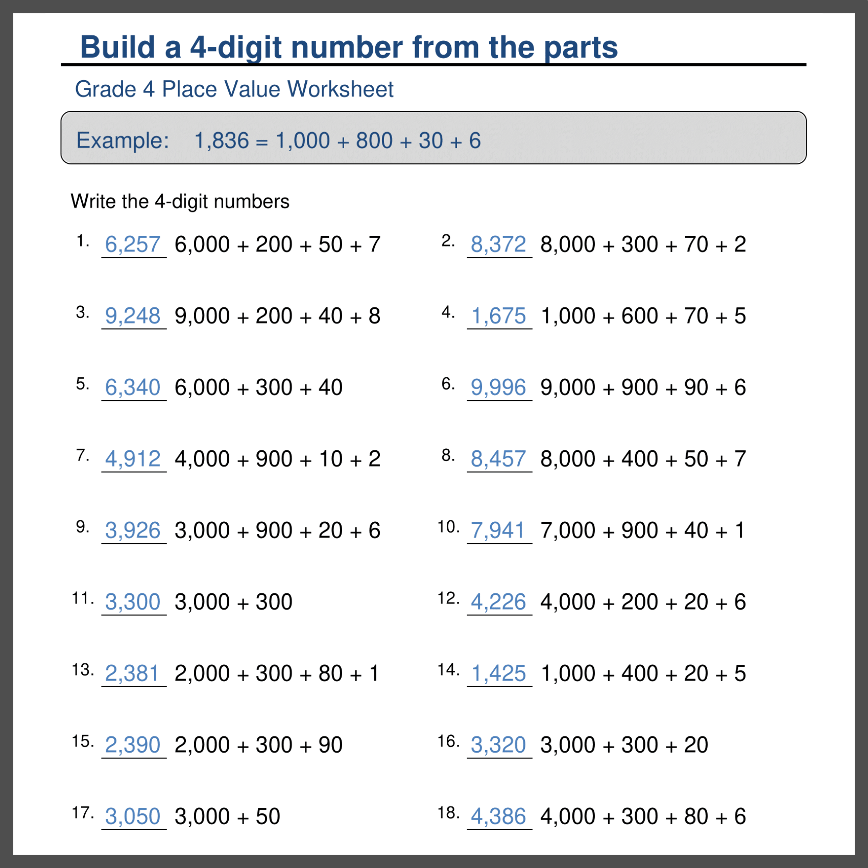 4th Grade Place Value Rounding Worksheets Made By Teachers