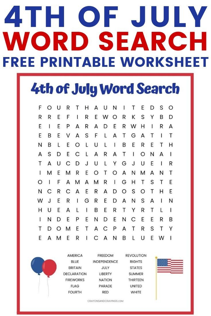4th Of July Word Search Free Printable Worksheet For Kids 4th Of July Word Search Free Printable Worksheet For Kids