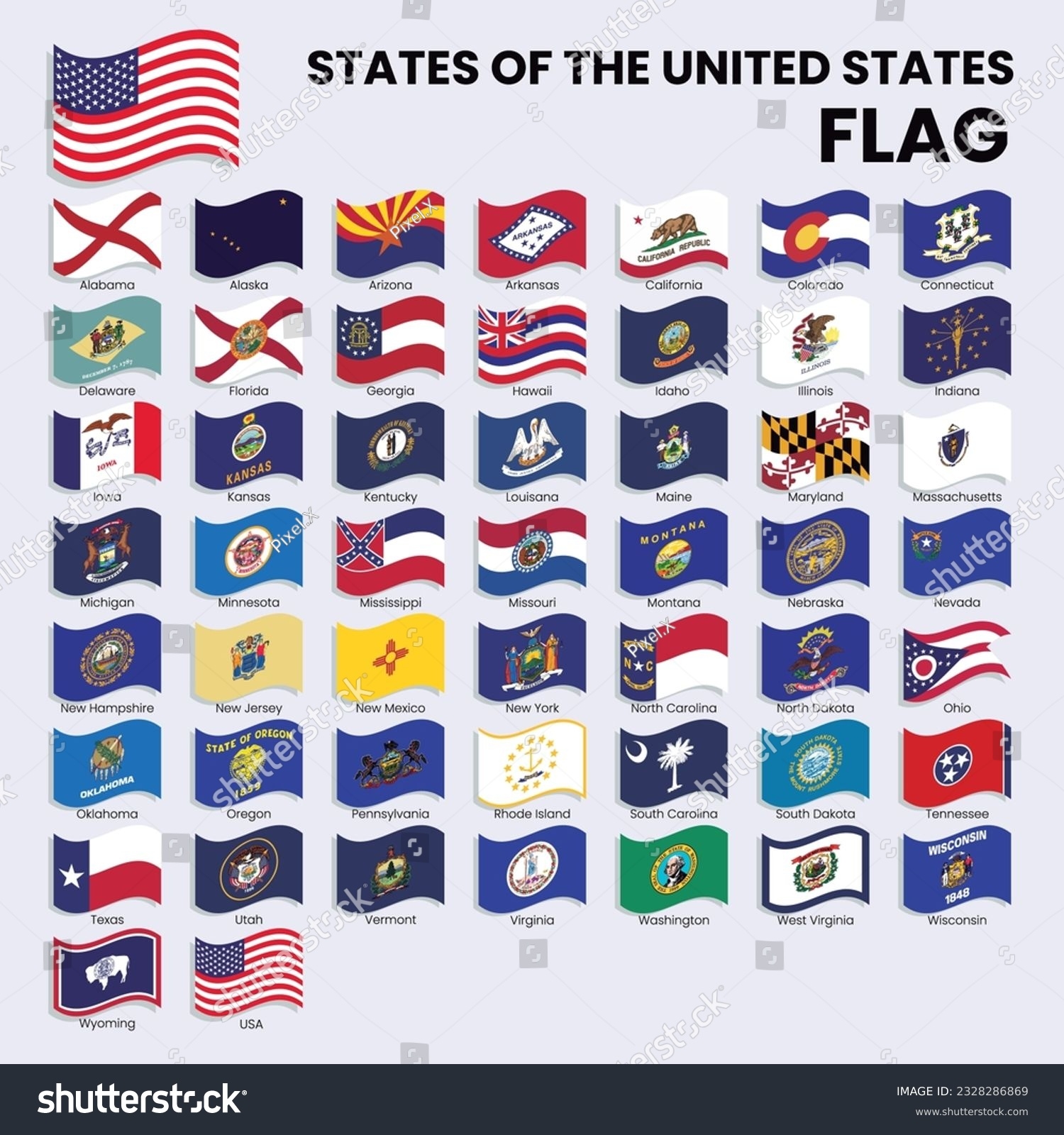 50 United States America Flags All Stock Vector Royalty Free 2328286869 Shutterstock 50 United States America Flags All Stock Vector Royalty Free 2328286869 Shutterstock