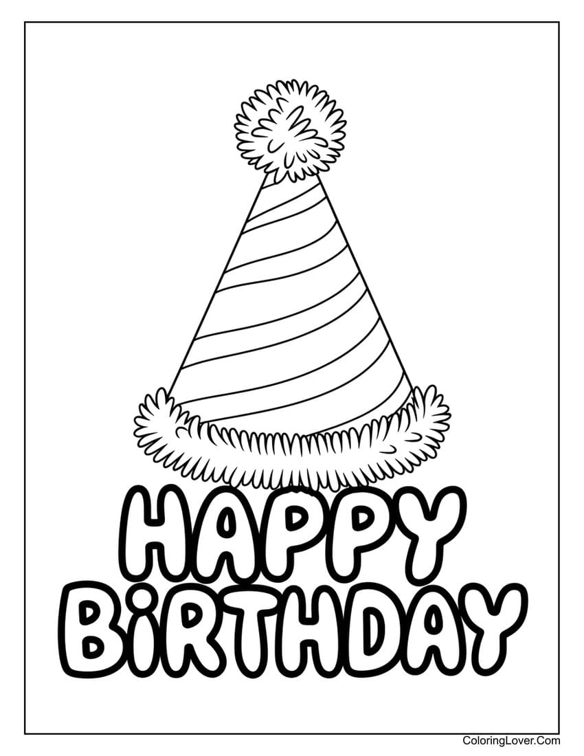 happy birthday coloring pages printable happy birthday coloring pages printable