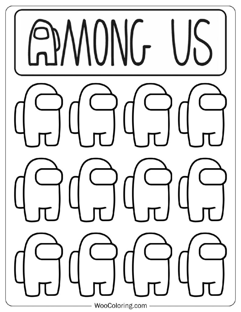 among us color pages
