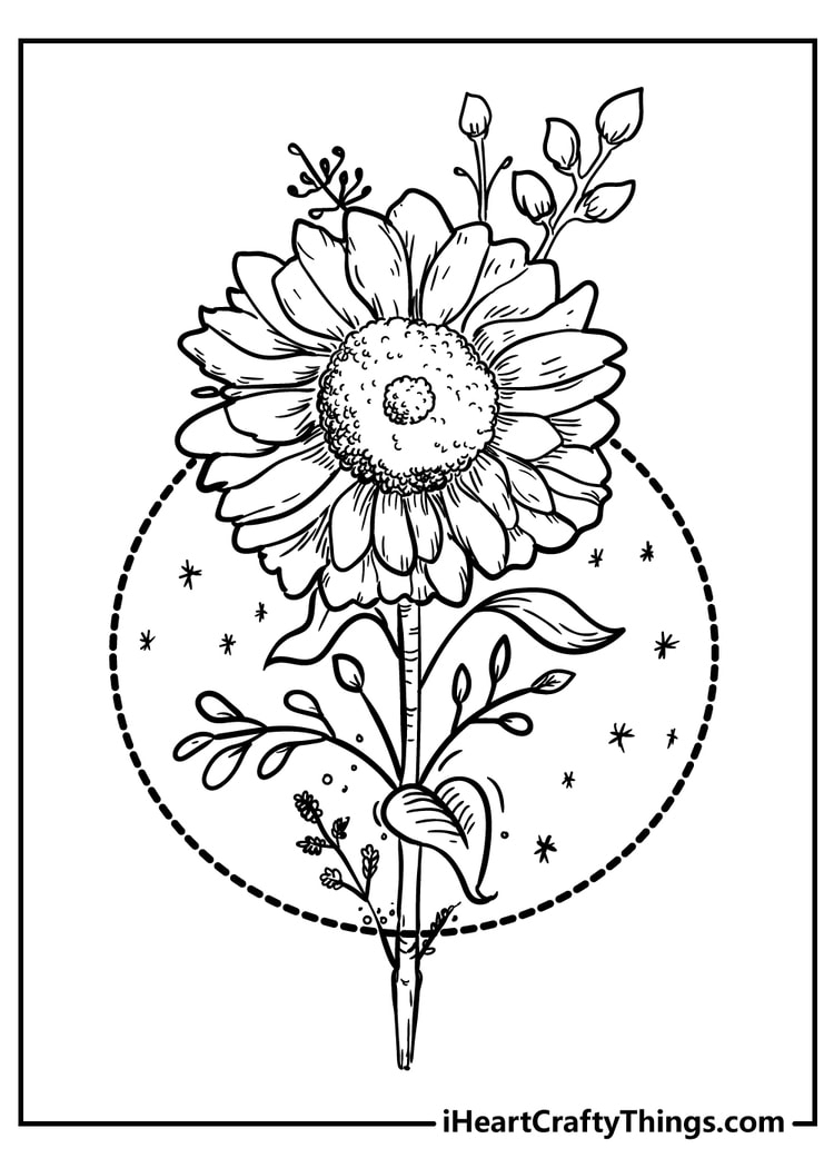 print flower coloring pages