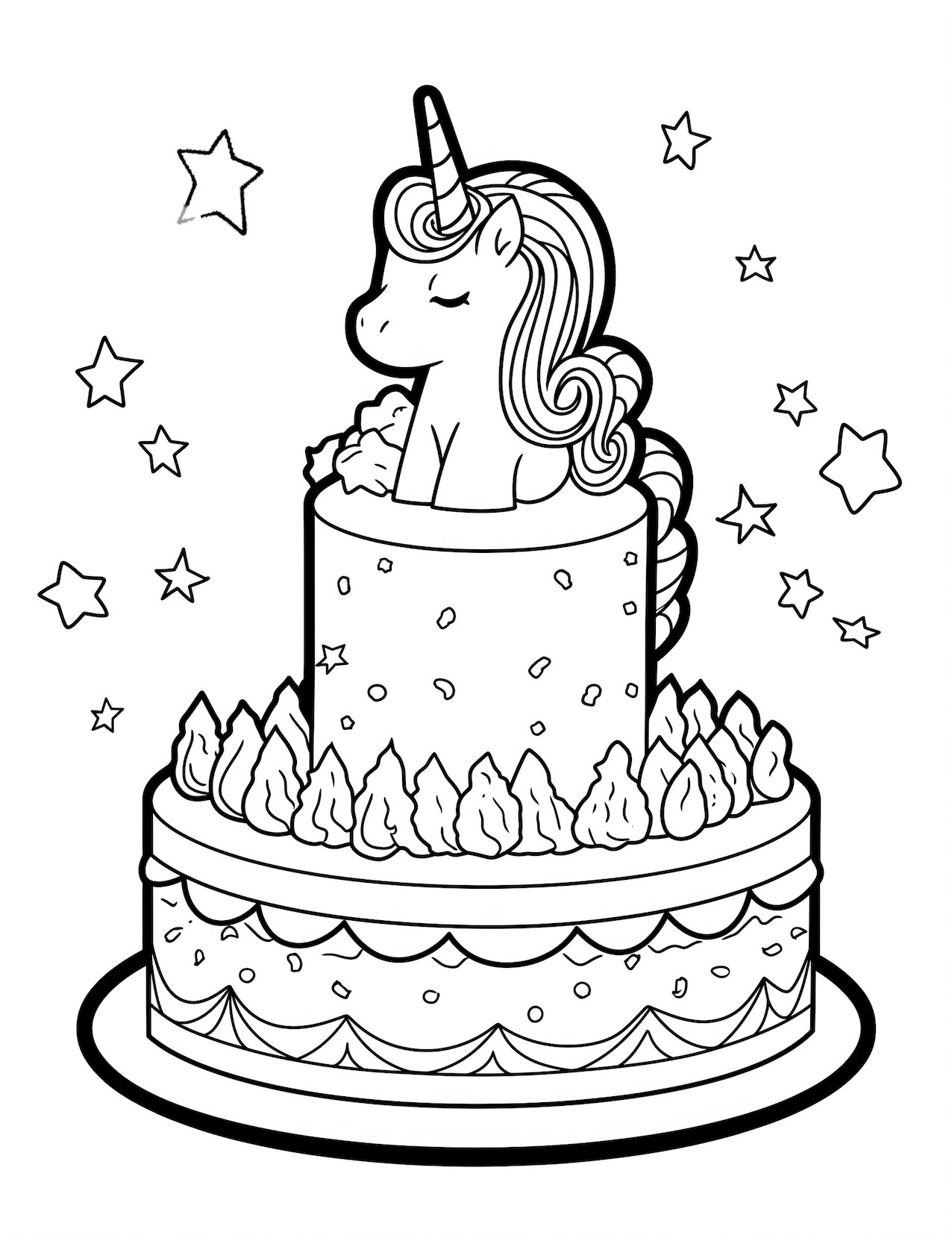birthday cake coloring page birthday cake coloring page