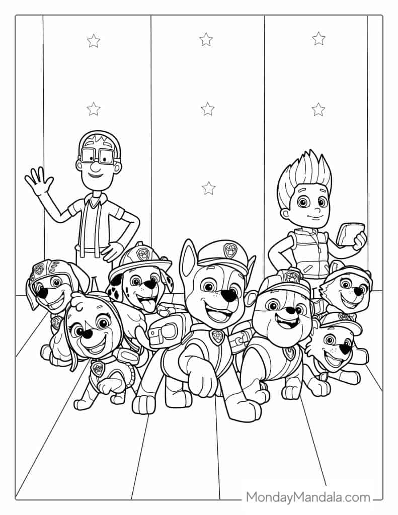 chase paw patrol coloring page