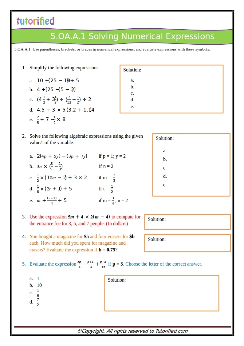 5th Grade Common Core Math Worksheets 5th Grade Common Core Math Worksheets
