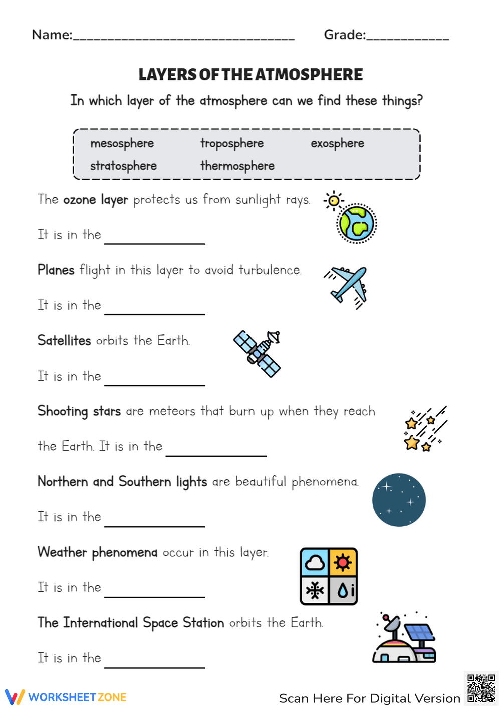 5th Grade Science Fill In The Blanks Worksheets Printable