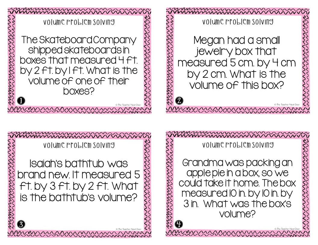 5th Grade Volume Problem Solving Task Cards Volume Word Problems Center The Teacher Next Door 5th Grade Volume Problem Solving Task Cards Volume Word Problems Center The Teacher Next Door