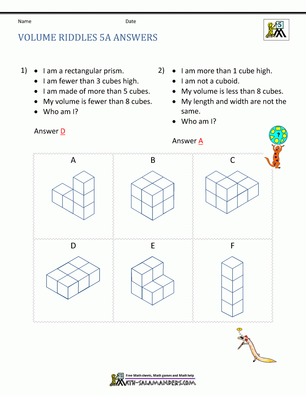 5th Grade Volume Worksheets 5th Grade Volume Worksheets