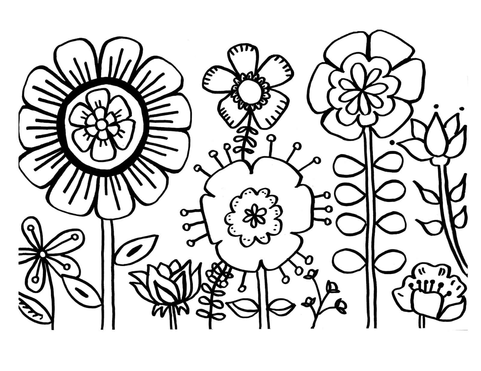6 Free Flower Coloring Printables DIY Thought 6 Free Flower Coloring Printables DIY Thought