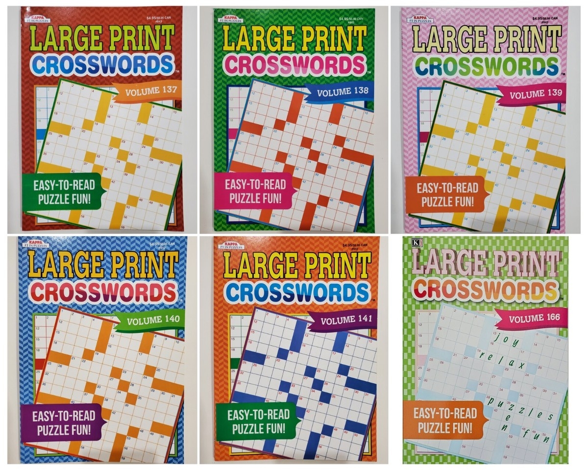 6 Kappa Puzzles Large Print Crosswords Activity Books Vol 137 166 Easy To Read EBay