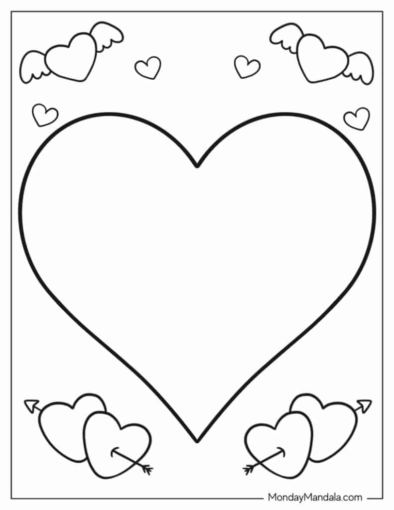 60 Heart Coloring Pages Free PDF Printables