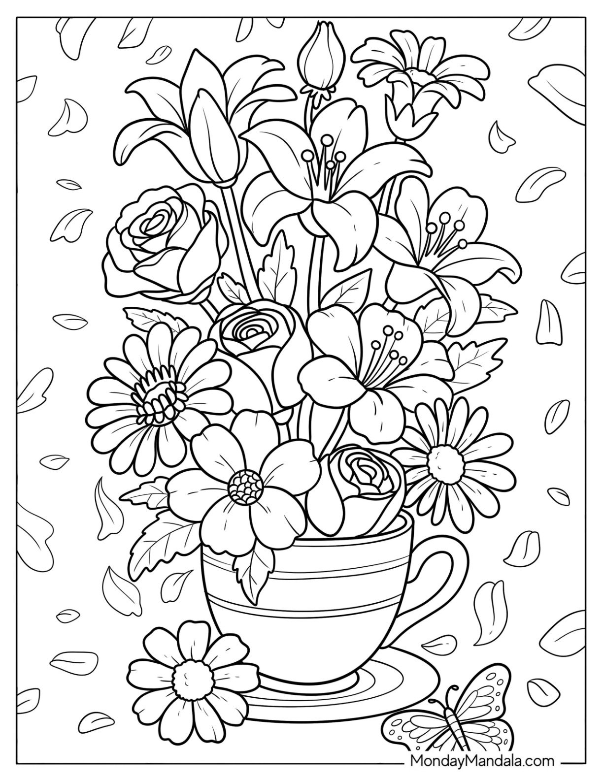68 Flower Coloring Pages Free PDF Printables 68 Flower Coloring Pages Free PDF Printables