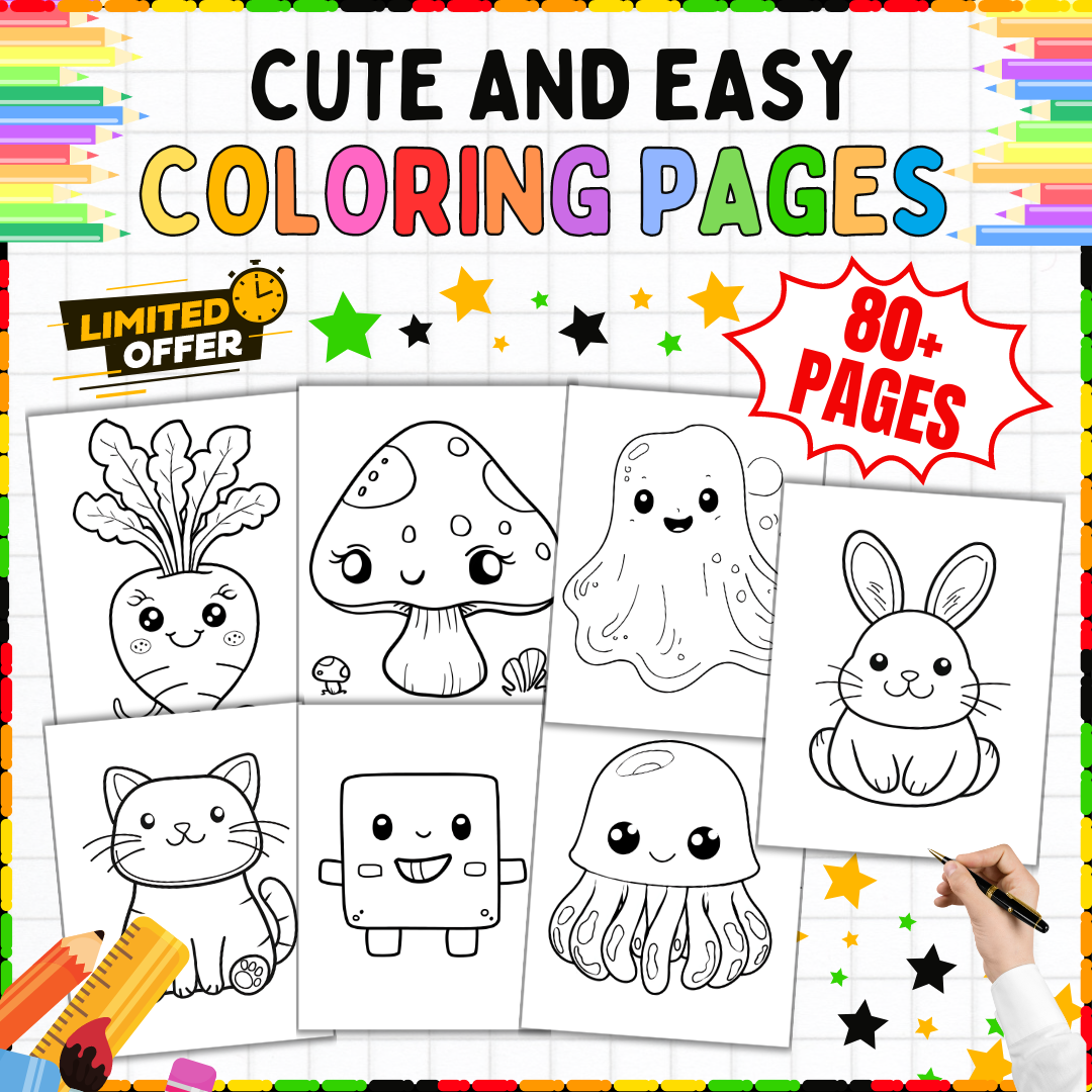 80 Easy Coloring Pages Printable Coloring Sheets PreK 2nd Grade Art Activities Made By Teachers