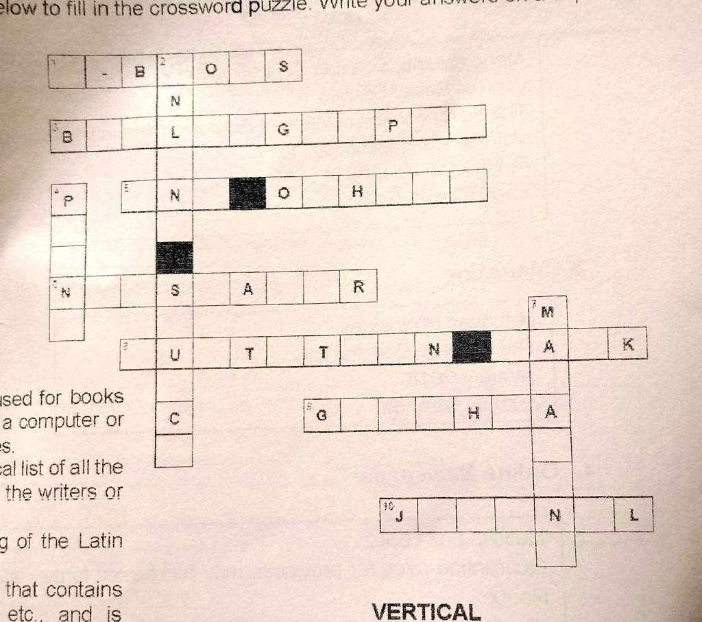 Activity 2 Solve The Puzzle Low T0 Fill In The Crosswora Activity 2 Solve The Puzzle Low T0 Fill In The Crosswora