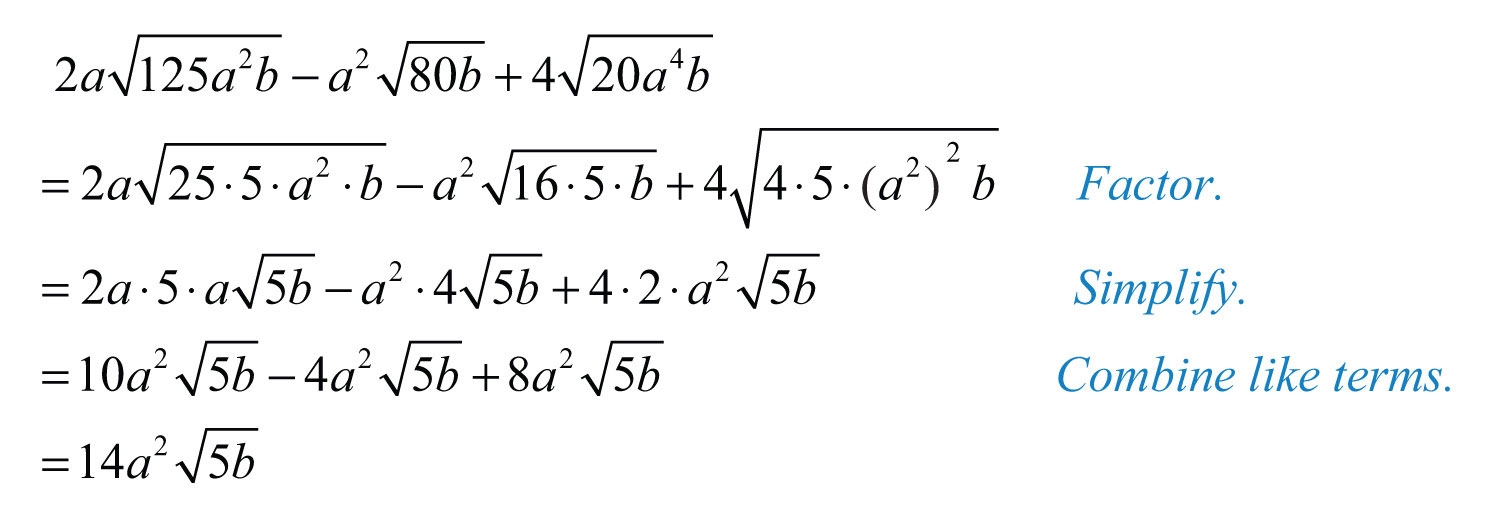 addition and subtraction of radicals