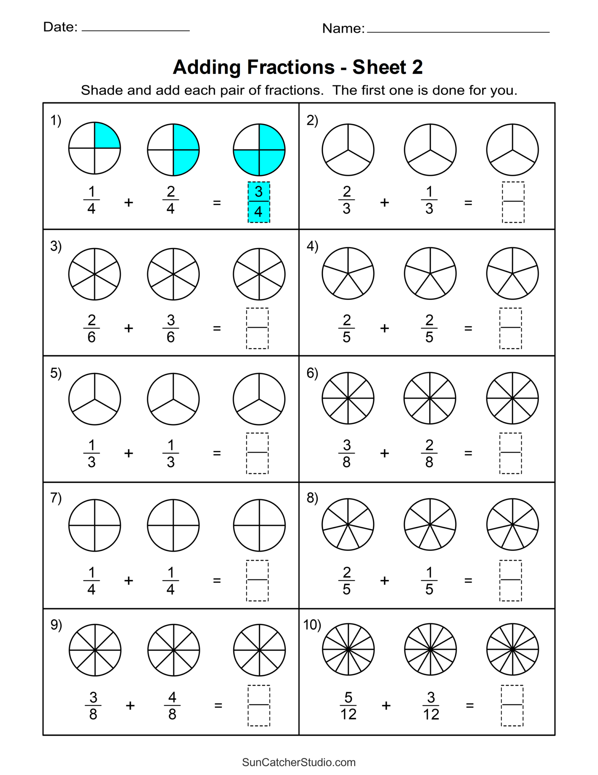 adding fractions worksheets with answers adding fractions worksheets with answers