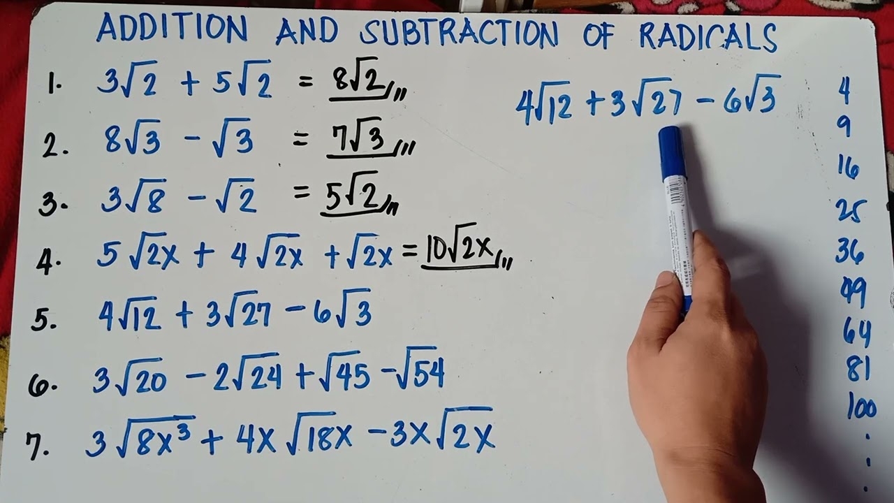 Addition And Subtraction Of Radicals Explain In Detailed YouTube