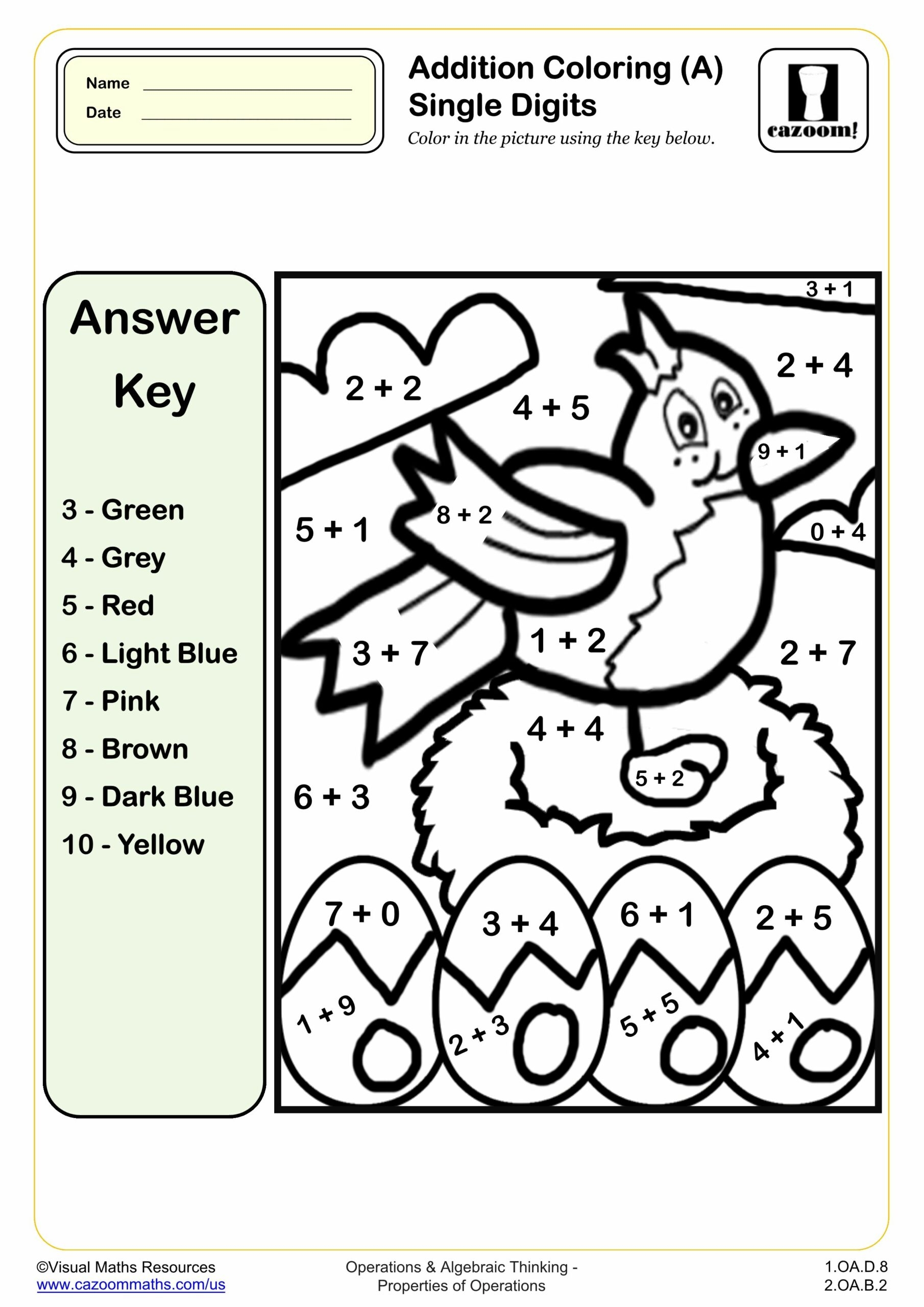 colour by number addition worksheets colour by number addition worksheets