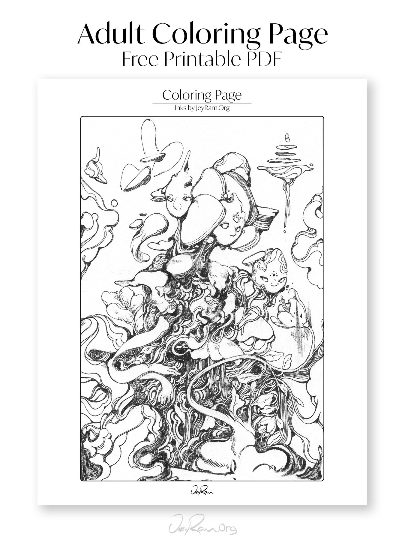 Adult Coloring Pages FREE Printable PDFs JeyRam Drawing Tutorials Adult Coloring Pages FREE Printable PDFs JeyRam Drawing Tutorials