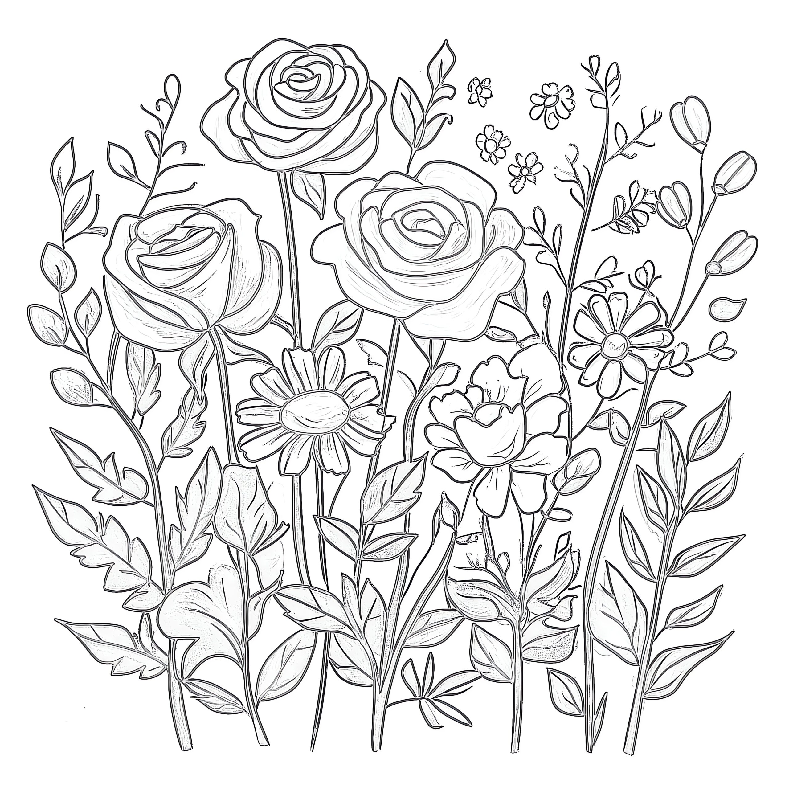 Adult Flower Coloring Pages Printable Coloring Pages Mimi Panda
