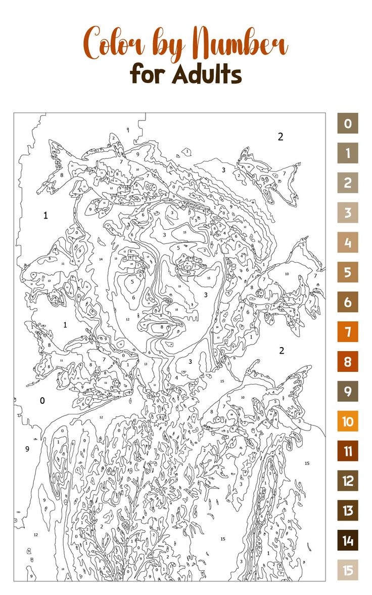 color by number printables for adults