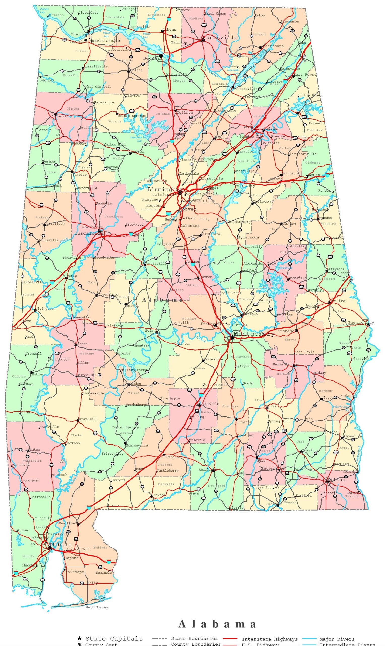 alabama county map with cities alabama county map with cities