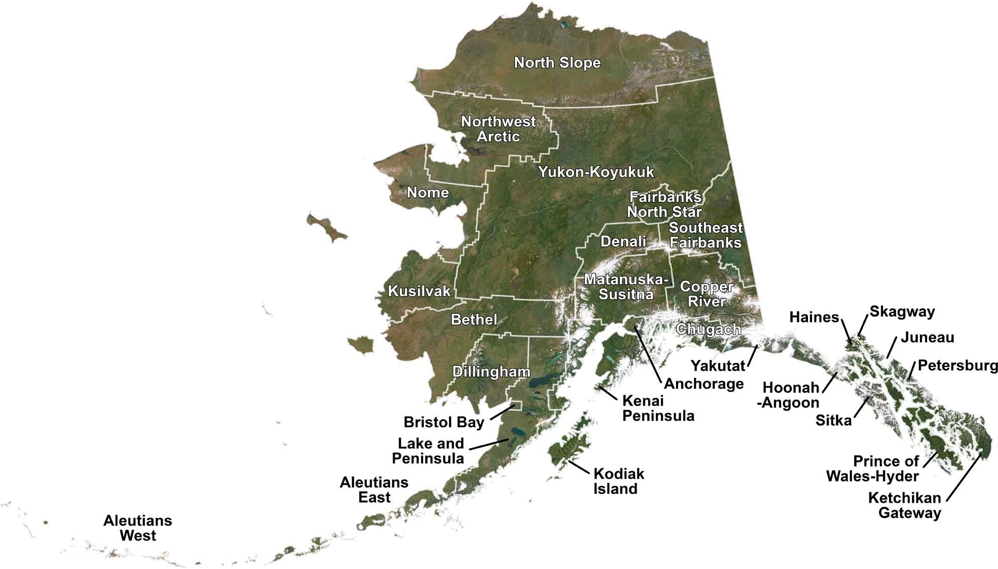 Alaska Borough Map US County Maps