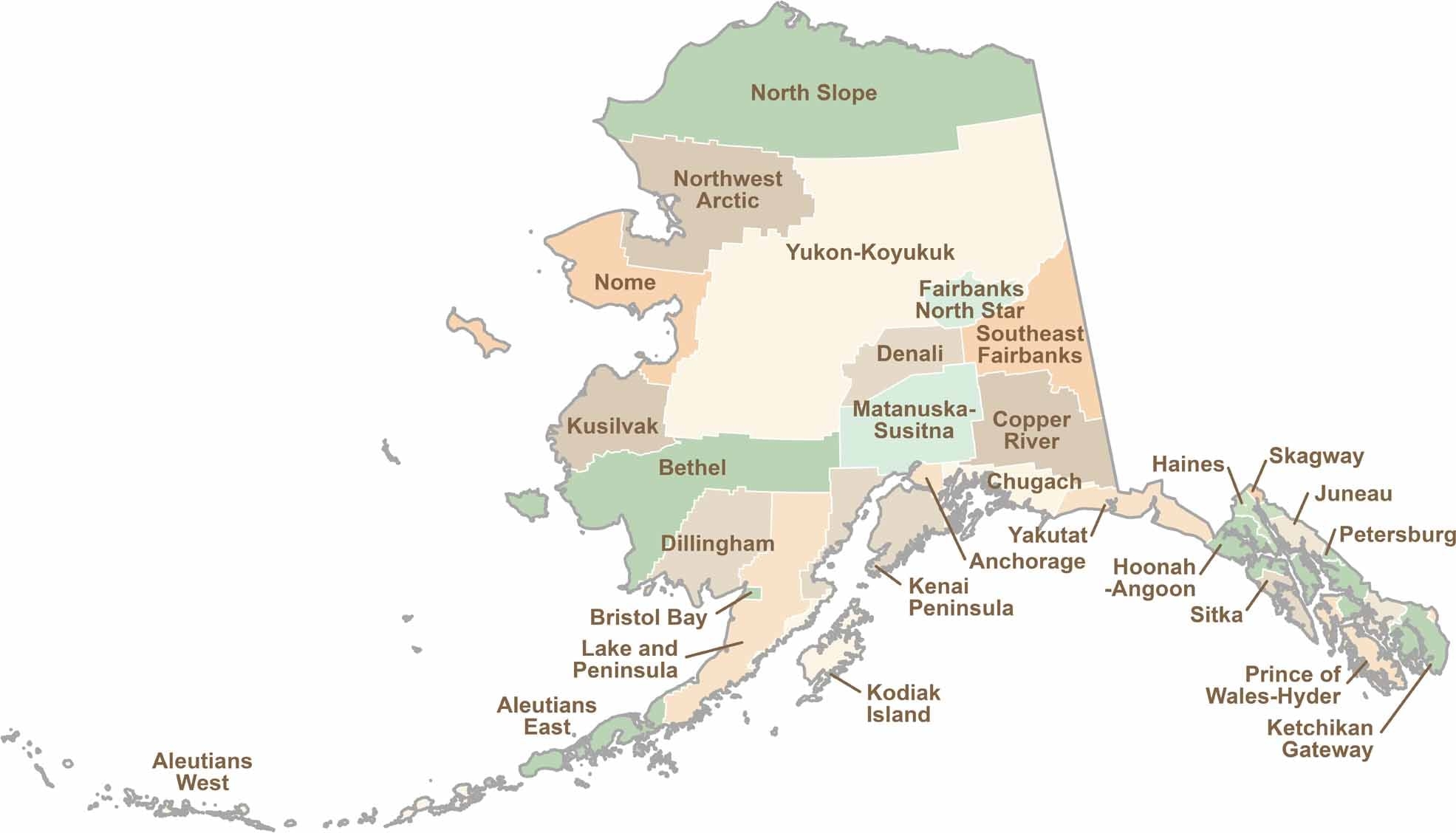 Alaska Borough Map US County Maps