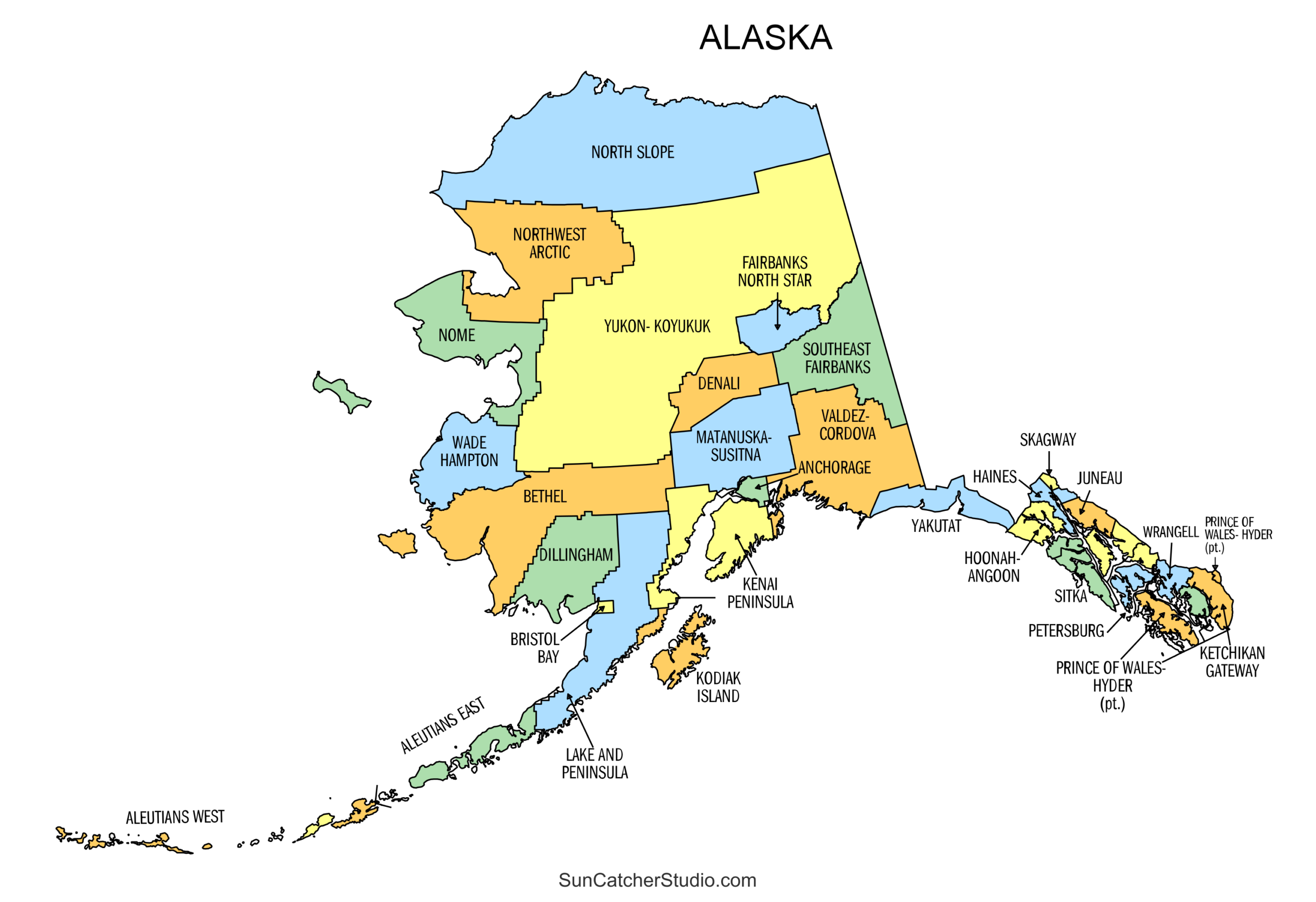 boroughs of alaska map