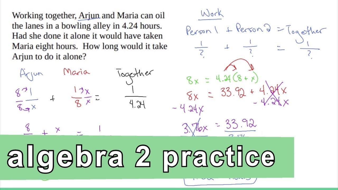 Algebra 2 Practice Work Word Problems YouTube Algebra 2 Practice Work Word Problems YouTube