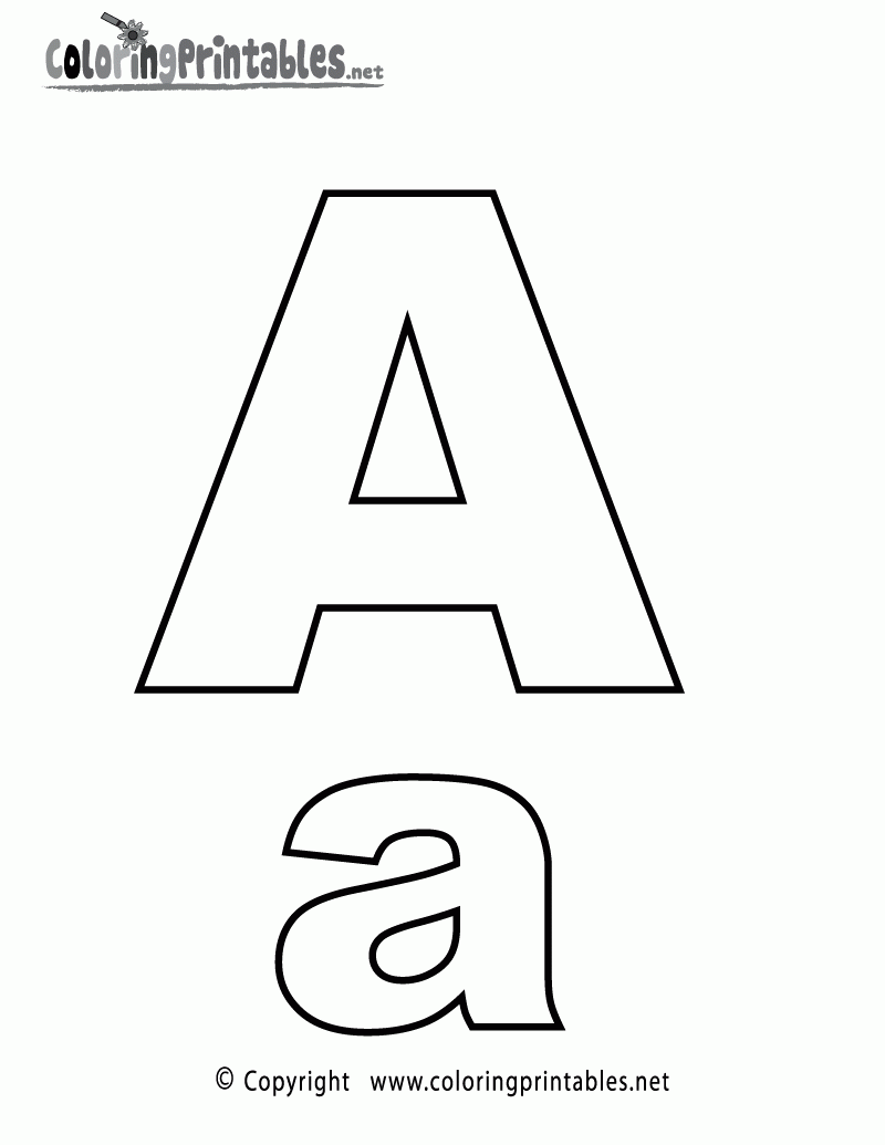 letter a coloring worksheet
