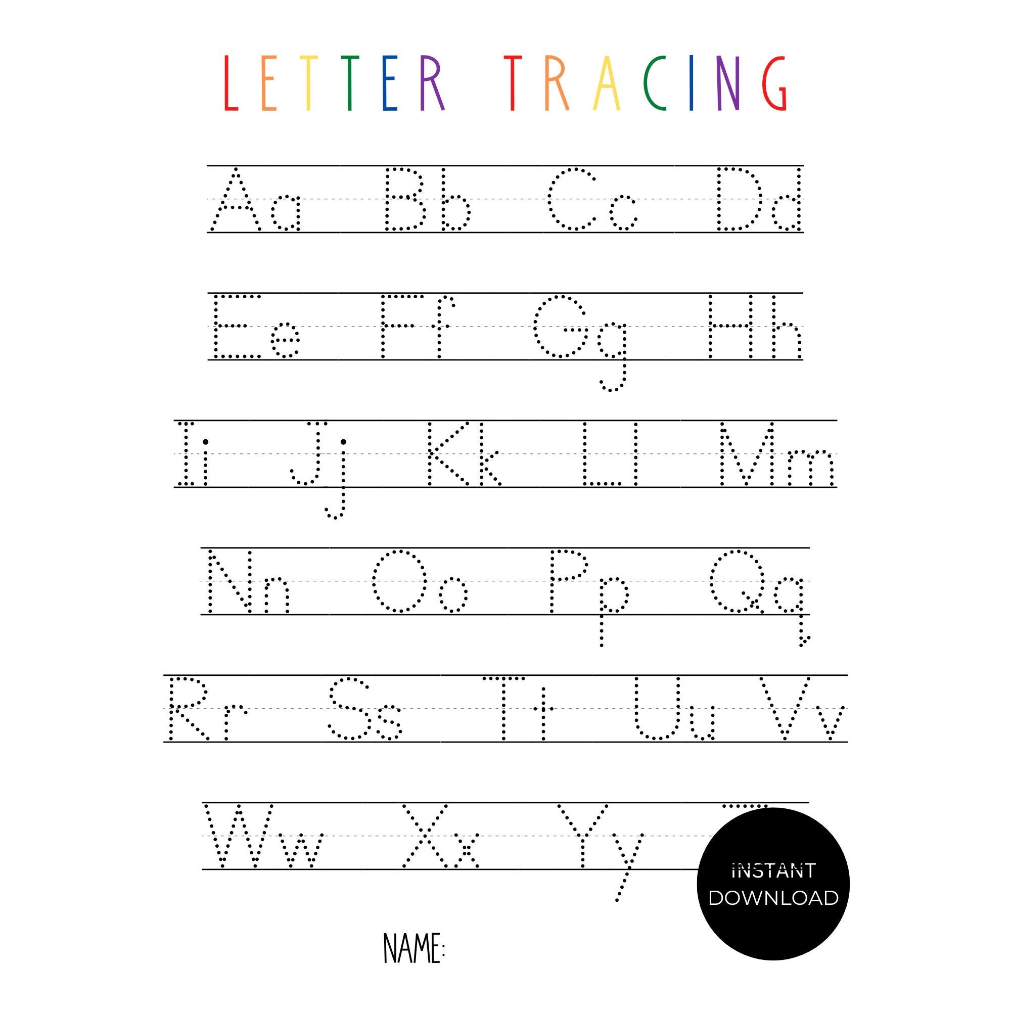 free printable abc tracing worksheets